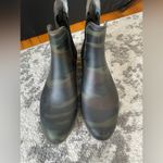 J.Crew  Size 7  Chelsea Camo Rain Bootie Boot Green Army Photo 1