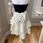 ZUM ZUM Vtg 80s Taffeta Ivory Black Polka Dot Bow Back Strapless Prom Dress 9 Jr Size undefined Photo 3