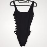 Tory Burch EUC Lace Up One Piece Swim Suit Size Medium Black Photo 2