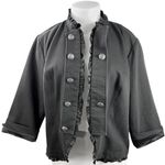 Maurice's Women's Black Long Sleeve Ruffle Buttons Military Blazer Coat Jacket 3 Photo 0