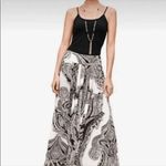 White House | Black Market  Paisley Black White Pleated Maxi‎ Skirt SIZE 8 Photo 1