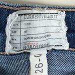 Current/Elliott Current/Elliot Crop Jeans Womens 26 Dark Wash Straight Leg Raw Hem Distressed Photo 5