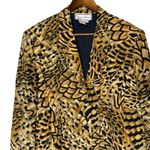 Diane Gilman  Vintage Silk Animal Print Long Blazer size Large Photo 1