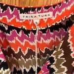 Trina Turk  Cowl Neck Sleeveless Vibrant Abstract Print Silk Blouse Size‎ Large Photo 9