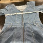 Tinseltown Denim Full Zip-Up Long Sleeve Mini Dress Raw Hem Sz S Western, Y2K, Clubbing, Photo 5