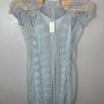 Sundance NEW ‎ Misty Dreams Lace Overlay Mini Dress Light Blue Size Medium Photo 0
