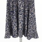 Madewell Silk Blue Shirtdress Newsprint Floral Above Knee Button Dress size 8 Photo 6