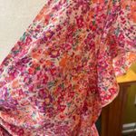 Sweet Storm Sweet.storm pink multicolored ditzy floral ruffled v-neck mini dress. Size L. Photo 6