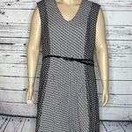Lane Bryant NWT Size 22/24 Black & White Geometric Skater Sweater Dress w/ Belt Photo 0