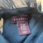 Amryllis Amaryllis Blue Cut-Out Ruffle Trim Long Sleeve Blouse Photo 5