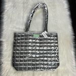 Clinique  Silver Metallic Puffy Tote Bag Photo 1