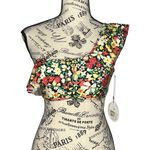 Lost + Wander (S) "Lush Adventure" Floral Ruffle One Shoulder Bikini Swim Top Photo 1
