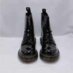 Dr. Martens  Womens Combat Boots Size 6 Black Patent Goth Punk Biker Streetwear Photo 2