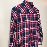 J.Crew NWT Factory Women’s Flannel Button Front Shirt Boy Fit Red Blue Plaid XS Photo 3