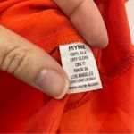 Myne  Ashley Ann Orange Red Silk Cap Sleeve Draped Back Blouse Womens L Shirt Photo 4