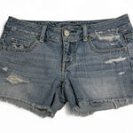 American Eagle  Outfitters Women’s Cut Off Jean Short Size 4 Distressed Denim Y2K Photo 0