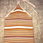 Striped Tie Back Tank Tan Size M Photo 0