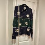 Christopher & Banks VTG Size XL Snowflake Sweater Hand Embroidered Button Front Photo 6