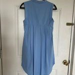 Milly  | Sleeveless Blue Button-Down Dress Photo 3