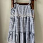 American Eagle Sleeveless Embroidered Dress Tiered Summer Blue Dress size XS Photo 2