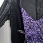 Spirit  M/L Magic Velvet Black n Purple Spooky Hooded Maxi Gown Photo 4