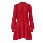 Derek lam 10 Crosby billowy tent dress lace crocheted lace detail size 10 red Photo 6