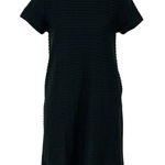 NET Collection Midi Dress Medium Black Minimalist Short Sleeve Photo 0