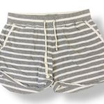 White + Warren Striped Drawstring Shorts Womens Size S Gray White Lounge Photo 0