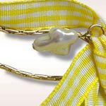 Free People Sitting Pretty Bow Choker Necklace in Yellow Gingham Picnic Spring Photo 6