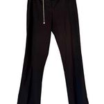 Cache Navy Pant with Metal Chain Enamel Belt Stretch 2" Waist Band Flare Leg Photo 0