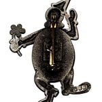 Vtg JJ Jonette Silver Tone Clown with Jelly Belly 2" Photo 1