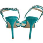 Stuart Weitzman  Gemcut Sandals Women’s Size 9 Blue Suede Embellished Heels Photo 6