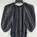 Rails  Abia Dress Tiered Black Stripe Smocked Ruffle Linen Blend Boho Size XS Photo 7