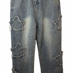 High Rise Star Distressed Blue Jeans Size 30 Photo 0