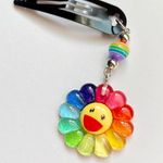 Handmade Kawaii y2k retro smiley rainbow sunflower dangle hair clip โ๏ธ๐๐ Photo 0