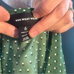 Who What Wear  Green Midi A-Line Skirt with Dots and Pleats size 6 Photo 10