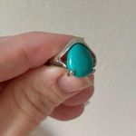 Boutique “Nebula” Southwestern Blue Turquoise Silver Ring 5.5 Cowgirl Maximalist Photo 7