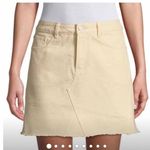 Kensie Yellow Cotton Denim Skirt Raw Edges Size 2 Photo 0