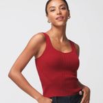White House | Black Market cashmere blend Crimson ribbed Knit tank NEW Size SMALL Photo 0