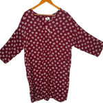 Old Navy ‎ Womens XL Short Tunic Dress Floral Print Maroon Casual BOHO Festival Photo 0