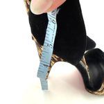 Betsey Johnson  Black Suede Leopard Bow Heels Size 10 Photo 1