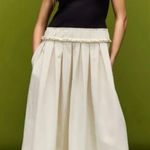 PLAN C Knit And Poplin Two
Toned Pleated MIDI Dress Size 6 Black Photo 0