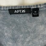 Apt. 9  Gray Ribbed Top with Turquoise and Rhinestone Butterfly Whimsigoth Photo 7