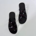 Saint Laurent  Culver Flat Sandal in‎ Ultra Dark Brown Photo 1