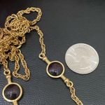 Amethyst Vintage Unsigned 10mm Glass Bead Gold-tone 52” Long Necklace 29.5g Photo 10