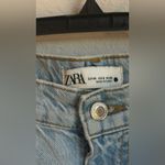 ZARA  The 90’s Full Length High Rise Raw Hem Frayed Blue Jeans Size 8 Photo 1