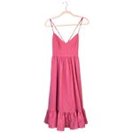 J.Crew  Drapery Spaghetti-Strap Dress Size 4 Bright Pink G2885 Ruffle Feminine Photo 2