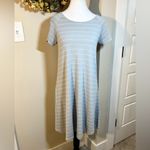 FREE FLY Womens Bamboo Dockside Sagebrush/White Stripe Tee Shirt Dress ~ Small Gray Photo 8