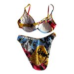 Venus  Vintage Swim Wear Graphic Top C Bottom Moderate M Skirt M Lot 3 Pc Photo 2