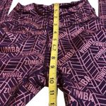 Zumba NWT Plum Purple Glitter Ruched Leggings New Photo 7